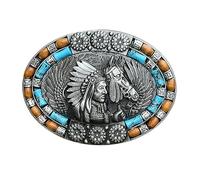 Hebilla de cinturón con forma de caballo e indio en relieve de Metal Vintage Newwyt hebilla de cinturón delicada accesorios de cintura DIY aleación de estilo Cowboy Rock
