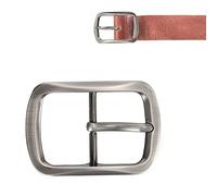 Hebilla De Cinturón, Hebilla De Cinturón De Latón Macizo, Reemplazo De Hebilla De Cinturón De Una Sola Punta, Accesorios De Ajuste De Sujeción De Cintura De Una Sola Punta Extraíbles Retro(Plata)