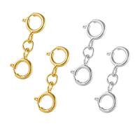Hebilla De Conexión De 4 Piezas, Hebilla De Pistón De Doble Cabeza Con Resorte, Hebilla De Extensión Para Collar Y Pulsera, Hebilla De Cola De Joyería, Hebilla De Anillo De Doble Cabeza