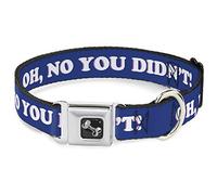 Hebilla de plumón 15-26" Oh, no se desliza Collar para Perro, tamaño Grande, Color Azul Marino, Morado y Blanco