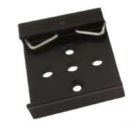 Hebilla de riel DIN de aleación de aluminio de 35 mm para clip de montaje de riel guía C45, soporte seguro con 5 agujeros, acabado de chorro de arena de oxidación, plateado/negro (negro)