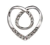 Hebilla de seda de moda con diseño de corazón y nudo de metal para mujer, para camiseta, clips de corbata con diamantes de imitación, hebilla decorativa para mujer, Large, aleación