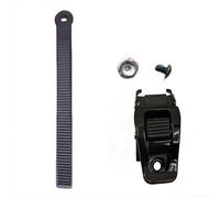 Hebilla de trinquete y conjunto de correa para uso de encuadernación de snowboard con construcción de base de acero y elementos de flejado de plástico para mayor durabilidad (A)