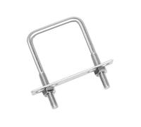 Hebilla de tubo Abrazadera de tubo cuadrada M6 con deflector ancho interior 21-61 mm, abrazaderas cuadradas acero inoxidable 304 tornillo en U, 2 unidades(M8X51X90mm)