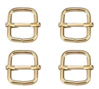 Hebilla deslizante ajustable de metal, 4 piezas de hebillas de pasador de rodillo de alambre, ajustador de correa de bolso, accesorios, hebillas de anillo cuadrado, costura DIY(Glod,2x2cm-5pcs)