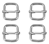 Hebilla deslizante ajustable de metal, 4 piezas de hebillas de pasador de rodillo de alambre, ajustador de correa de bolso, accesorios, hebillas de anillo cuadrado, costura DIY(Sliver,3.3x2cm-5pcs)