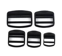 Hebilla para Cinturones 2/4 piezas de 19/25/32/38/50 mm, hebillas ajustables for correas mochila, cierre deslizante, hebilla cinturón, accesorio gancho triple deslizamiento for ropa(Black,19mm-4Pcs)