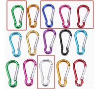 Hebillas Coles De Metal para Llavero De 20 Piezas, Aleación De Aluminio, Livianas Y Duraderas, 5 Colores, Compactas Y Portátiles, para Acampar Y para Almacenamiento Diario (47×22 Mm).