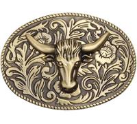 Hebillas de cinturón for Hombre, reemplazo de Hebilla de cinturón, Hebillas de cinturón de Vaqueros Occidentales, 1 Pieza, Hebilla de cinturón con Cabeza de Toro Dorada, Accesorios de cinturón Hechos