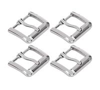 Hebillas de cuero: 4 piezas de 20 mm, hebilla de pasador de cinturón resistente de una sola punta para correa de cuero, accesorios de bricolaje de repuesto(Plata)