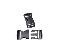 Hebillas de liberación lateral de 38 mm, clips de hebilla de plástico resistente, cierres a presión, doble hebilla ajustable para mochila, repuesto sin costura, 2 juegos, Negro, 38mm