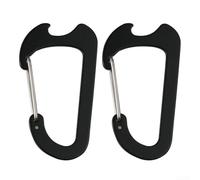 Hebillas de llavero de mosquetón de aluminio 2 piezas para múltiples aplicaciones al aire libre (negro)