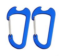Hebillas de llavero de mosquetón de aluminio 2 piezas para uso al aire libre multiusos (azul)