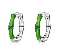 Hebillas de oreja de bambú verde pendientes elegantes para mujeres regalo