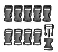 Hebillas de Plastico 10 Piezas, Ajustables Hebilla Lateral a Presión, Hebilla de Plástico para Cincha, Negra, Reparación de Hebillas, Tamaño Opcional: 15 mm, para Hebilla de Repuesto