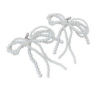 Hebillas de zapatos de perlas, hebilla de zapatos de vestir, cadena de perlas con cuentas de perlas, hebilla de zapatos con diseño de lazo para bodas y fiestas, Refer to description, Consulta la