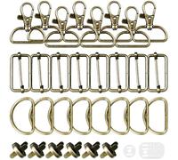 Hebillas metalicas 30Pcs materiales para hacer bolsos mosqueton para bolsos hebilla mochila,anillas en D para bolsos de Mano con broches magnéticos,hasta 32 mm de ancho de correa,Bronce