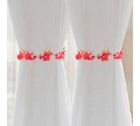 Hebillas para atar cortinas, Paquete de 2 alzapaños for cortinas con diseño de flores de perlas, elegantes alzapaños for cortinas, decoración del hogar, lazos for cortinas for habitación de niña, colo