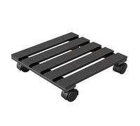 Hebitod Carrito cuadrado de WPC de 30 x 30 cm, resistente con ruedas, resistente a la intemperie, capacidad de carga de hasta 80 kg, para macetas de interior y exterior, color gris