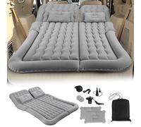 Hebitod Colchoneta para coche, SUV con bomba, cama de aire plegable MPV (gris), flocado grueso para camping al aire libre