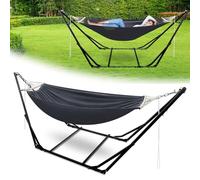 Hebitod hamaca con estructura plegable y de metal, hasta 150 kg, silla colgante para camping y jardín, con bolsa de transporte