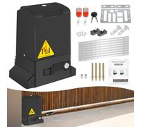 Hebitod Motor Puerta Corredera 370W 800KG de accionamiento para puerta corredera, con 4M Cremallera, 2 Mandos de Garaje automático para Puerta de Garaje, Negro Kit Motor Puerta batiente