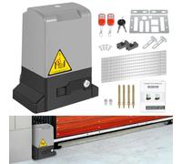 Hebitod Motor Puerta Corredera 370W 800KG de accionamiento para puerta corredera, con 4M Cremallera, 2 Control Remoto y la función de cierre automático para Puerta de Garaje, Kit Motor Puerta batiente