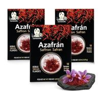 Hebras de azafrán, saffron safran, Azafrán Español de Calidad, ideal para paellas, estofados, sopas, patatas y gran cantidad de guisos, Peso Neto 0.375 g, Apto para 18 raciones, Contiene 3 sobres