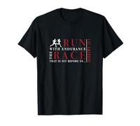 Hebreos 12:1 Run with Endurance The Race - Runner Inspired Camiseta