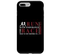 Hebreos 12:1 Run with Endurance The Race - Runner Inspired Carcasa para iPhone 7 Plus/8 Plus