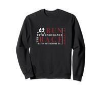 Hebreos 12:1 Run with Endurance The Race - Runner Inspired Sudadera