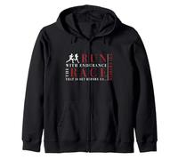 Hebreos 12:1 Run with Endurance The Race - Runner Inspired Sudadera con Capucha