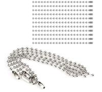 Hebterrka 100 unidades de cadena de bolas de plata con eslabones de 12 cm para joyas y manualidades, cadena de metal con conector para decoraciones, cadena de joyería hecha a mano, plata, L