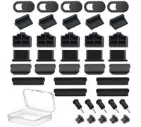 Hebterrka 40 unidades de cubiertas de silicona para puerto USB, para ordenador, cámara, USB, USB C, RJ45, HDMI, puerto SD, conector de auriculares, conector de audio (8 tipos)