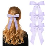 Hebterrka Lazo para el cabello con 3 piezas de lazos lila, calidad premium poliéster algodón, diseño de doble capa, apto para diversas ocasiones