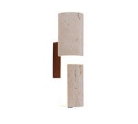 HEBXMF Aplique de pared cilíndrico creativo de travertino amarillo, aplique de pared de estilo industrial, lámpara de pared con pantalla acrílica y fuente de luz LED, luminaria decorativa para restaur