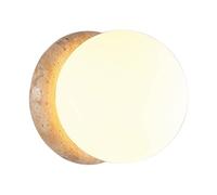 HEBXMF Aplique de pared con pantalla de vidrio y fuente de luz G9, lámpara de pared impermeable para exteriores, aplique de pared de travertino amarillo de estilo industrial, iluminación de pared para