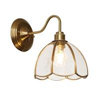 HEBXMF Aplique de pared de estilo industrial nórdico, base E26, lámpara de pared empotrada, lámpara de pared de cobre con forma de flor de un solo cabezal, luminaria decorativa para comedor, sala de e