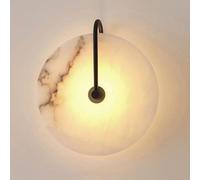 HEBXMF Aplique de pared de mármol natural, luz LED cálida, 25 cm, cableado.