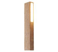 HEBXMF Aplique de pared estilo granja vintage, rectangular de travertino amarillo de 30 cm (11,8 pulgadas), con fuente de luz LED y cableado fijo, ideal para la decoración de salas de estar y dormitor