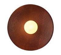 HEBXMF Aplique de pared moderno de estilo industrial, lámpara de pared redonda de madera y cristal de un solo cabezal, con fuente de luz G9, aplique de pared minimalista, luminaria de pared para dormi