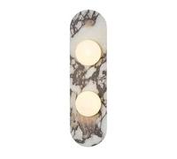 HEBXMF Lámpara de pared de mármol natural, bombilla G9, 45 cm, con instalación eléctrica fija.
