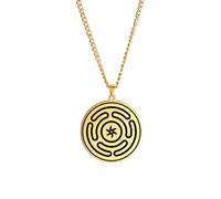 Hécate Collar para Hombres Rueda de Hécate Colgante Vikingo Triple Diosa Rueda Amuleto Pagano Wiccan Joyería Regalos Mujeres (oro)