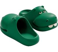 Hecatombic Zapatillas De Animales De Dibujos Animados Para Mujer, Novedosas, Kawaii, Ligeras De EVA, Para Casa, Playa, Piscina, Ducha, Exterior E Interior (Verde,38)