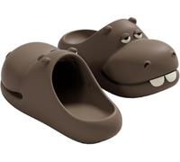 Hecatombic Zapatillas De Animales De Dibujos Animados Para Mujer, Novedosas, Kawaii, Ligeras De EVA, Para Casa, Playa, Piscina, Ducha, Exterior E Interior (Café,38)