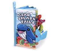 HECCEI Libro Bebé de Tela Sensorial, Interactivo Juguetes Bebes para 0, 3, 6, 12 Meses con Animales, Sonidos y Cola para Morder Educativo para Recién Nacido, Niña y Niño (Océano Libro Bebé)