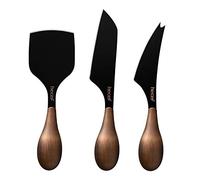 hecef 3 Piezas Juego de Retro Cuchillo para Queso, Multifuncional Cuchillo de Queso con Grano de Bronce, el Juego Incluye Cuchillo con Punta de Tenedor