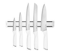 hecef 6 en 1 Juego de Cuchillos Cocina con barra magnética para cuchillos - Acero Inoxidable, Mangos Ergonómicos Antideslizantes, Soporte Magnético para Pared Multiusos
