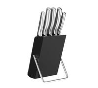 hecef Juego de 6 cuchillos de acero inoxidable con soporte para tableta/iPad, bloque de cuchillos moderno con soporte para cable integrado, organizador de cocina para ahorrar espacio