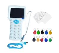 HECERE English Voice 10 Muti-Frequency RFID Copier Reader Writer Duplicator para ID/IC/proximidad 125KHz/13.56MHz tarjeta, con 24PCS T5577/UID cambiable llave/tarjeta/anti-metal etiqueta